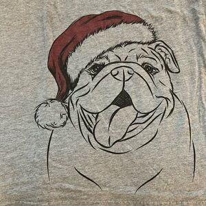 Bulldog Santa T-shirt